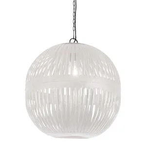 Esch Ball Ceiling Pendant White by Florabelle Living, a Pendant Lighting for sale on Style Sourcebook