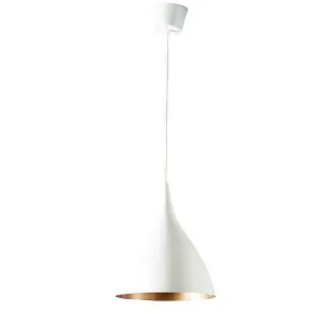 Macmillan Ceiling Pendant Small Round White And Brass by Florabelle Living, a Pendant Lighting for sale on Style Sourcebook