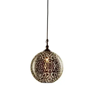 Moroccan Ball Ceiling Pendant Small Silver by Florabelle Living, a Pendant Lighting for sale on Style Sourcebook