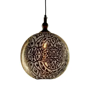Moroccan Ball Ceiling Pendant Medium Silver by Florabelle Living, a Pendant Lighting for sale on Style Sourcebook