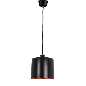 Portofino Ceiling Pendant Medium Matte Black And Copper by Florabelle Living, a Pendant Lighting for sale on Style Sourcebook