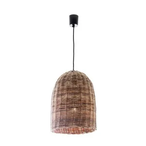 Rattan Bell Ceiling Pendant Small Natural by Florabelle Living, a Pendant Lighting for sale on Style Sourcebook