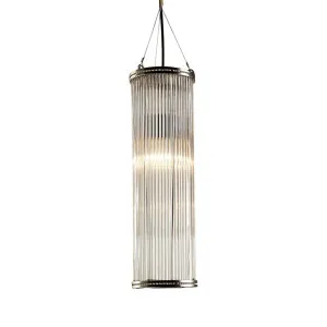 Verre Glass Ceiling Pendant Large Nickel by Florabelle Living, a Pendant Lighting for sale on Style Sourcebook