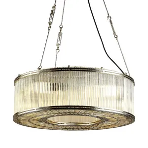 Verre Glass Ring Ceiling Pendant Nickel by Florabelle Living, a Pendant Lighting for sale on Style Sourcebook