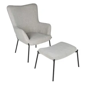 Justin Armchair With Stool Grey by Florabelle Living, a Chairs for sale on Style Sourcebook