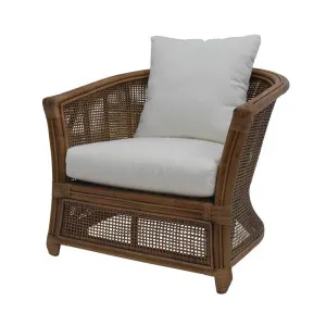 Cayman Armchair Rattan Cream Cushion by Florabelle Living, a Chairs for sale on Style Sourcebook