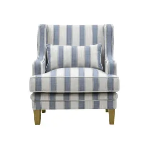 Bondi Hamptons Armchair Blue Sky Stripe W/Blue Piping by Florabelle Living, a Chairs for sale on Style Sourcebook