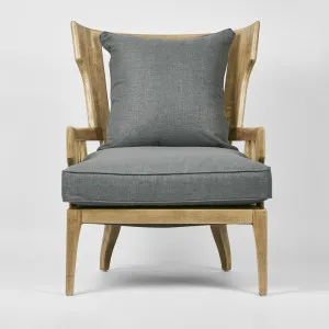 Jackman Coastal Oakwood And Linene Armchair Blue by Florabelle Living, a Chairs for sale on Style Sourcebook