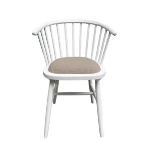 Round Curved Strip Back Elm Wood Dining Chair White by Florabelle Living, a Chairs for sale on Style Sourcebook