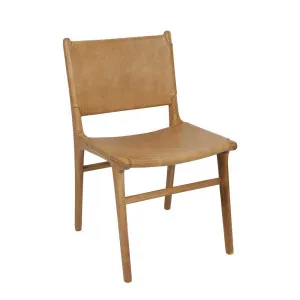 Marvin Dining Chair Toffee Leather At The Back by Florabelle Living, a Chairs for sale on Style Sourcebook