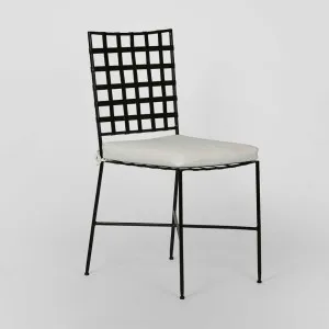 Sheffield Iron Outdoor Dining Chair With Cushion by Florabelle Living, a Chairs for sale on Style Sourcebook
