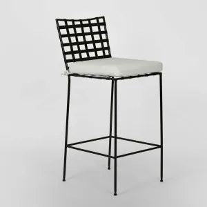 Sheffield Iron Outdoor Bar Chair With Cushion by Florabelle Living, a Chairs for sale on Style Sourcebook