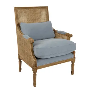 Hicks Caned Armchair Blue by Florabelle Living, a Chairs for sale on Style Sourcebook