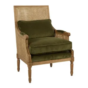Hicks Caned Armchair Olive Green by Florabelle Living, a Chairs for sale on Style Sourcebook