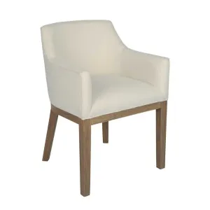 Denver Oak Upholstered Dining Armchair Natural by Florabelle Living, a Chairs for sale on Style Sourcebook