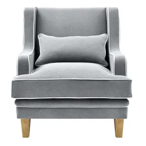 Bondi Hamptons Armchair Grey W/White Piping by Florabelle Living, a Chairs for sale on Style Sourcebook