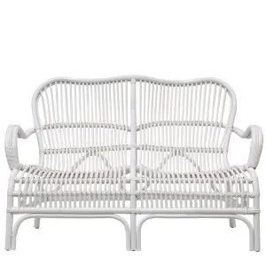 Seville Rattan Two Seater White by Florabelle Living, a Chairs for sale on Style Sourcebook