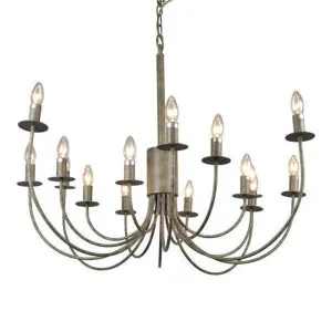 16 Arm Taupe Iron Chandelier 15 Lights by Florabelle Living, a Chandeliers for sale on Style Sourcebook