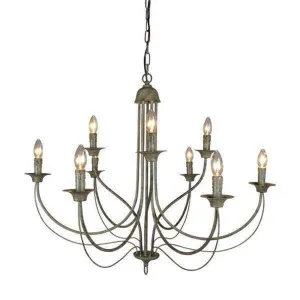 9 Arm Taupe Iron Chandelier 9 Lights by Florabelle Living, a Chandeliers for sale on Style Sourcebook
