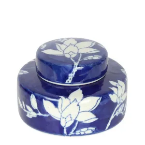 Magnolia Watercolour Porcelain Flat Jar by Florabelle Living, a Vases & Jars for sale on Style Sourcebook