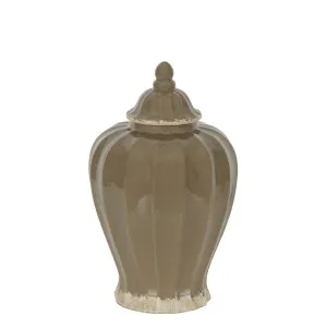 Montreal Fluted Jar Large Taupe by Florabelle Living, a Vases & Jars for sale on Style Sourcebook