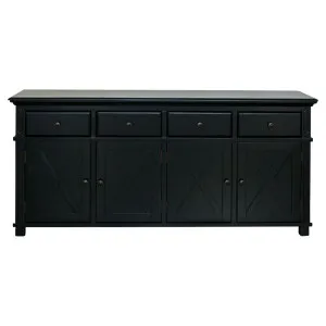 Sorrento 4 Door Hamptons 188Cm Buffet Black by Florabelle Living, a Sideboards, Buffets & Trolleys for sale on Style Sourcebook