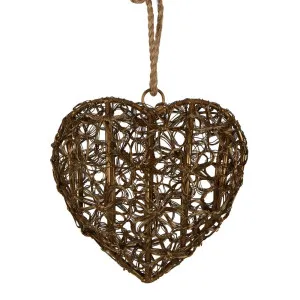 Harper Wire Heart Hanger Gold Small by Florabelle Living, a Christmas for sale on Style Sourcebook