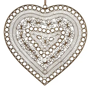 Daisy Heart Wall Hanging Gold Large by Florabelle Living, a Christmas for sale on Style Sourcebook