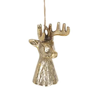 Brass Hanging Reindeer Bell by Florabelle Living, a Christmas for sale on Style Sourcebook