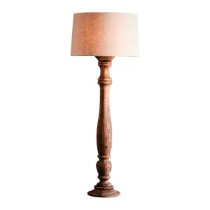 Candela Large - Dark Natural - Turned Wood Candlestick Floor Lamp by Florabelle Living, a Floor Lamps for sale on Style Sourcebook