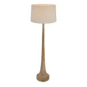 Lancia Large - Light Natural - Turned Wood Slender Floor Lamp by Florabelle Living, a Floor Lamps for sale on Style Sourcebook