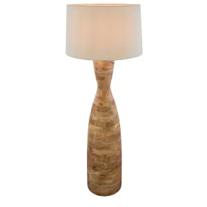 Esraj Turned Wood Floor Lamp Natural by Florabelle Living, a Floor Lamps for sale on Style Sourcebook
