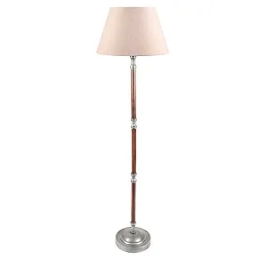 Brunswick Floor Lamp Base Silver With Timber by Florabelle Living, a Floor Lamps for sale on Style Sourcebook