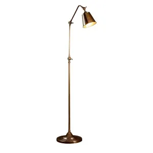 Newbury Floor Lamp Antique Brass by Florabelle Living, a Floor Lamps for sale on Style Sourcebook