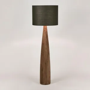 Samson Wood Floor Lamp Saddle Base With Black Shade by Florabelle Living, a Floor Lamps for sale on Style Sourcebook