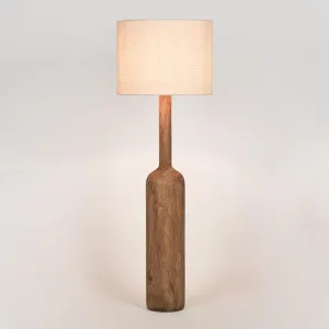 Flask Wood Floor Lamp Base Saddle With Natural Shade by Florabelle Living, a Floor Lamps for sale on Style Sourcebook