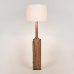Flask Wood Floor Lamp Saddle Base With White Shade by Florabelle Living, a Floor Lamps for sale on Style Sourcebook