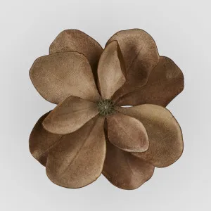 Grandiflora Clip On Velvet Magnolia Flower Brown by Florabelle Living, a Plants for sale on Style Sourcebook
