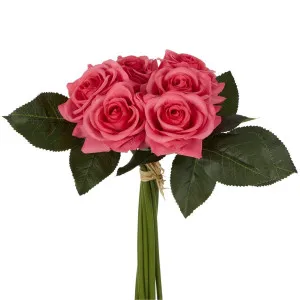 Romance Real Touch Rose Bouquet Dark Pink by Florabelle Living, a Plants for sale on Style Sourcebook