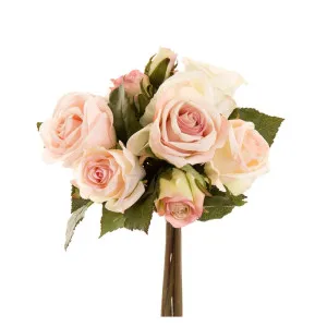 Rose Bouquet 23Cm Pink & Cream by Florabelle Living, a Plants for sale on Style Sourcebook