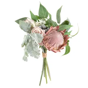 Protea Rose Dusty Miller Mix Bouquet 40Cm Pink by Florabelle Living, a Plants for sale on Style Sourcebook