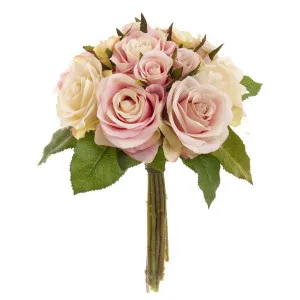 Rose Bouquet Fresh 28Cm Pink & Cream by Florabelle Living, a Plants for sale on Style Sourcebook