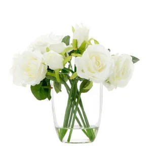 Rose Bouquet In Water Cream/White by Florabelle Living, a Plants for sale on Style Sourcebook