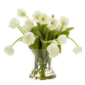 Tulip In Water In Glass Vase White by Florabelle Living, a Plants for sale on Style Sourcebook