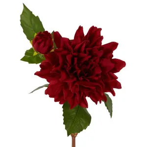 Dahlia Flower Real Touch Stem 74Cm Red by Florabelle Living, a Plants for sale on Style Sourcebook