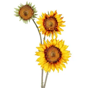 Sunflower Spray 87Cm Yellow Brown by Florabelle Living, a Plants for sale on Style Sourcebook