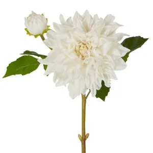 Dahlia Flower Real Touch Stem 74Cm White by Florabelle Living, a Plants for sale on Style Sourcebook
