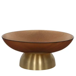 Gable Glass Footed Bowl Large Brown by Florabelle Living, a Vases & Jars for sale on Style Sourcebook