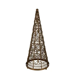 Daisy Crochet Cone Lantern Large Gold by Florabelle Living, a Statues & Ornaments for sale on Style Sourcebook