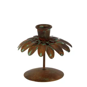 Verdi Leaf Candle Holder Tall Rust by Florabelle Living, a Statues & Ornaments for sale on Style Sourcebook